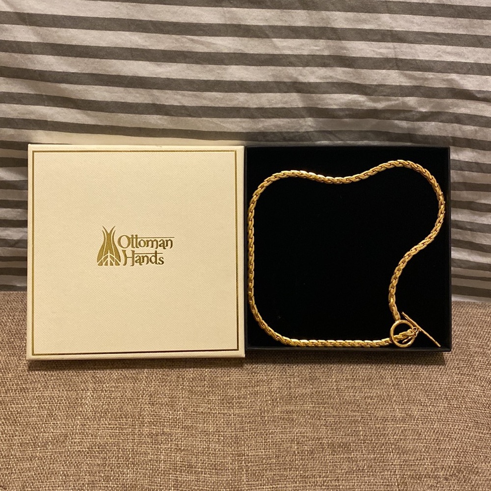 Ottoman Hands Necklace (21ct gold plated on recycled brass)